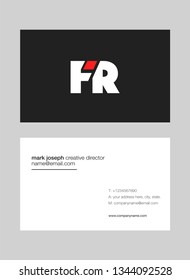 F R letters Joint logo icon with business card vector template.