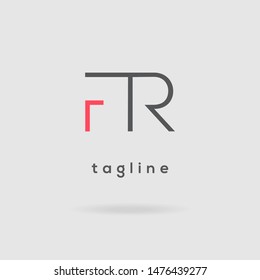 F & R Letters joint logo design vector template