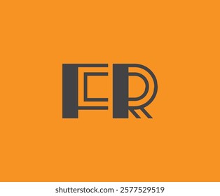 F and R logo design. FR abstract Letters Logo Monogram. This logo design is the process of creating a visual symbol that represents a brand, company, or individual.