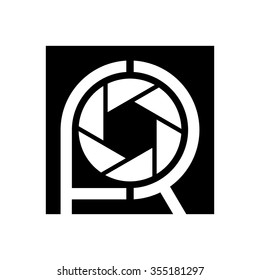 f and r logo vector for photography company.