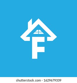 F real estate logo template