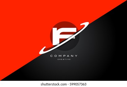 if i f  red black white technology swoosh alphabet company letter logo design vector icon template 