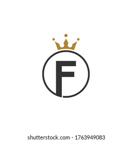 F königliches Logo Design Vorlage Vektormonogramm. Moderne Buchstaben F.