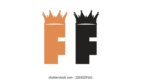 F Royal Logo Vector Icon Symbol Template. Princes Logo Vector. Crown Logo