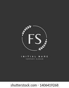 F S FS Beauty vector initial logo, handwriting logo of wedding, fashion, jewerly, heraldic, boutique, floral and botanical with creative template for any company or business.