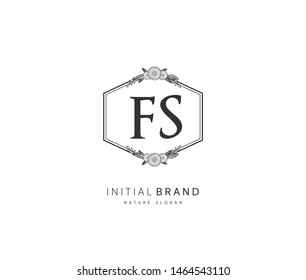 F S FS Beauty vector initial logo, handwriting logo of initial signature, wedding, fashion, jewerly, boutique, floral and botanical with creative template for any company or business.