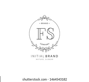 F S FS Beauty vector initial logo, handwriting logo of initial signature, wedding, fashion, jewerly, boutique, floral and botanical with creative template for any company or business.