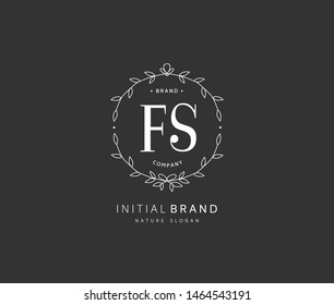 F S FS Beauty vector initial logo, handwriting logo of initial signature, wedding, fashion, jewerly, boutique, floral and botanical with creative template for any company or business.