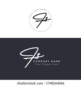 F S FS Letra inicial manuscrita y logotipo de la firma.	
