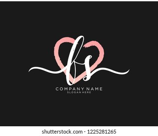 F S Initial handwriting logo vector