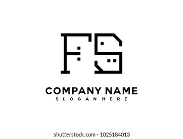 F S initial logo template vector