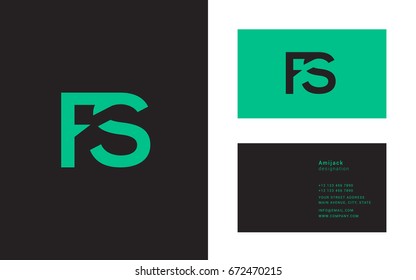F S joint logo icon with Business card template