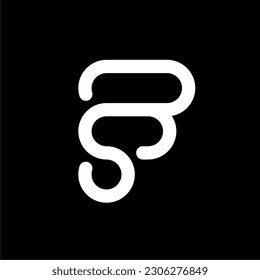 F S LETTER INITIAL LOGO LINE ART MONOLINE VECTOR ICON SYMBOL