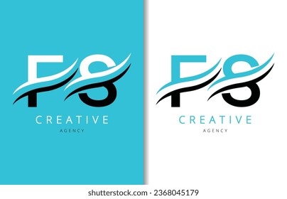 Diseño de logotipo F S con fondo y logotipo creativo de la empresa. Diseño moderno de la moda de las letras. Ilustración del vector