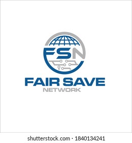 F S N Global Network Service Logo Designs For Technology