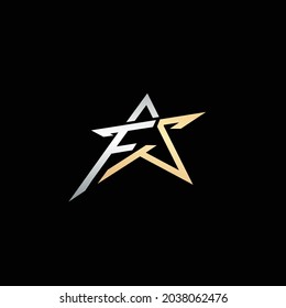 F S star logo icon sign design vector template