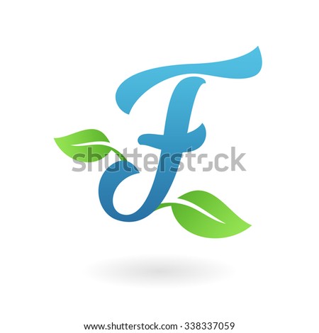 f script f letter business logo design template abstract calligraphic text vector elements for corporate identity emblem label or icon of eco friendly company f script nature farm life conceptual natu