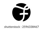 F seal logo, black isolated silhouette