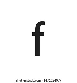 F sign or logotype isolated icon on white background. Simple letter design in trendy flat style. EPS 10