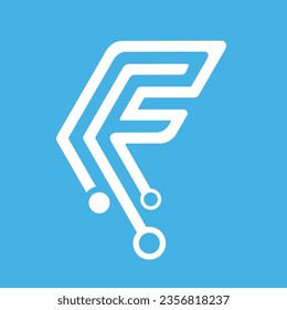 F simple logo technology company