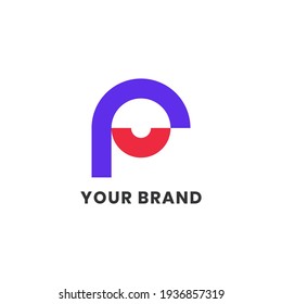 F Logotipo de sonrisa Resumen Letra alfabética simple única logotipo único para empresas y empresas. Grabación creativa e identidad corporativa. Diseño de marca