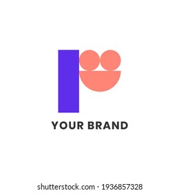 F Lächeln Logo Abstrakt Einfaches Alphabet Brief Einzigartiges Logo für Unternehmen und Unternehmen. Kreative Schrift und Unternehmensidentität. Branding-Design