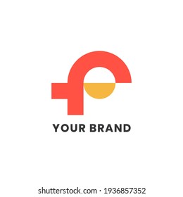 F Smile Logo Abstract Unique Simple alphabet letter Unique logo for business and company. Creative lettering and corporate identity. Branding design