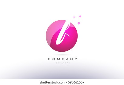 f sphere pink 3d alphabet company letter combination logo hand writting written design vector icon template 
