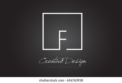 F Square Framed Letter Logo Design Vector with Black and White Colors.