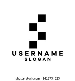 f square logo concept black and white