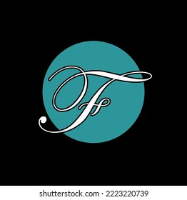 F swirl monogram. F brand name on the round form.