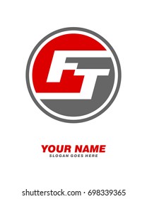 F T initial circle logo template vector