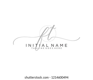 F T Initial handwriting logo vector