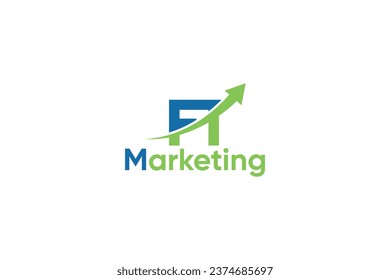 Vorlage für digitale Marketinglogos mit F T-Buchstaben und Pfeil