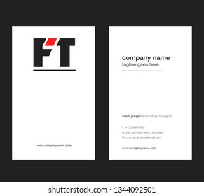 F T letters Joint logo icon with business card vector template.