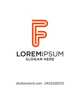 f plantilla gráfica de diseño de logotipo técnico