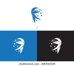 F technology logo designs concept and Network Internet logo symbol