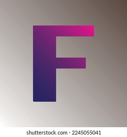 F text gradient color letter mark logo template vector design. colorful logotype F capital letter. Alphabet F letter t-shirt design. 