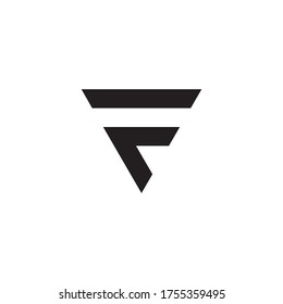 F triangle letter logo design concept