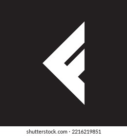 F Triangle Logo Design Vector Illustration Premium Black