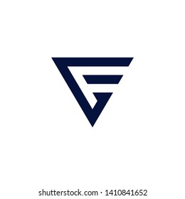F Símbolo de logotipo triangular de su empresa