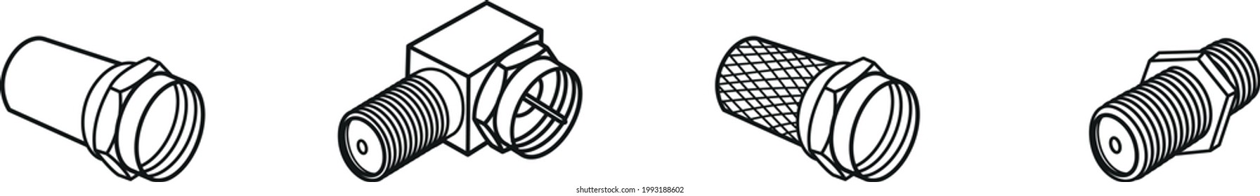 F Type Adapter Connector  icon, vector illustration