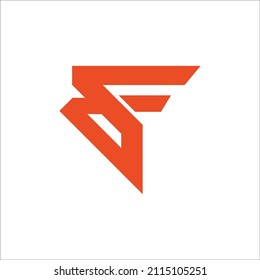 F type geometric logo orange color