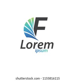 F typo logo template Transportation concept