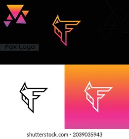 F typographic logo and fox face incorporated  Mostly suited for gaming   streaming  brands and F as their initial letter can use this as symbol  icon mark identification 
