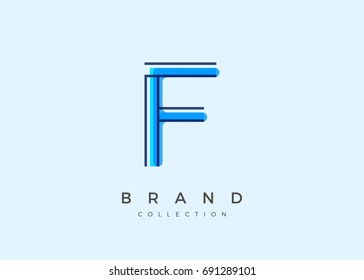 F typography alphabet font logo Icon Abstract Overlay Fusion Design template in white background