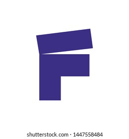 F typography flat logo emblem