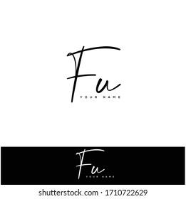 F U FU Initial letter handwriting and signature logo.	
