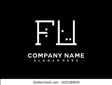 F U initial logo template vector