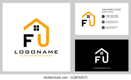 F U initial logo template vector
